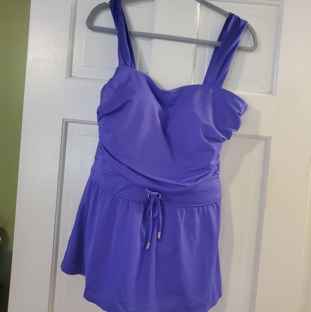 Coastal Blue Purple One Piece Swimsuit Size 16/18